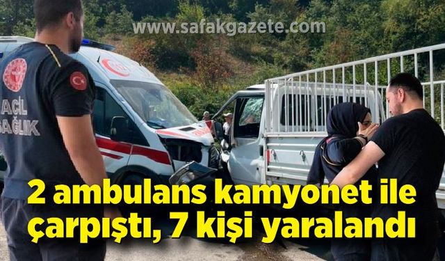 Katliam gibi kaza: 2 ambulans kamyonet ile çarpıştı, 7 kişi yaralandı