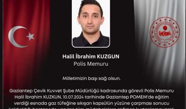 Eğitim sırasında yaralanan polis memuru şehit oldu