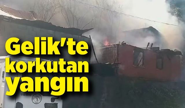 Gelik'te evde korkutan yangın; Fındık bahçesi de zarar gördü