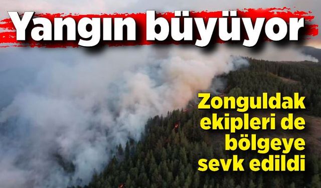 Yangın büyüyor: Zonguldak ekipleri de bölgeye sevk edildi