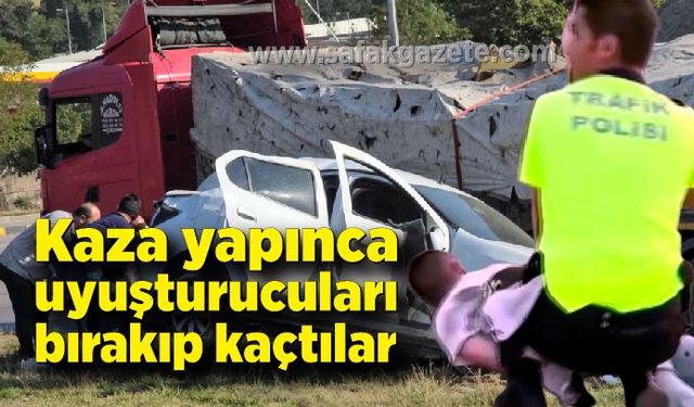 Polisin dur ihtarına uymayıp kaçan 3 kişiden biri kaza yapınca yakalandı