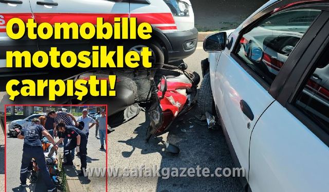 Kdz.Ereğli'de Otomobille motosiklet çarpıştı; 1 yaralı