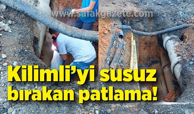 Tepebaşı'nda patlayan su borusu Kilimli'yi susuz bıraktı