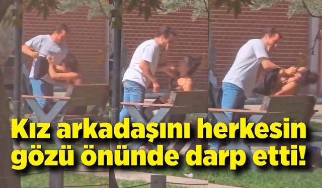 Kız arkadaşı herkesin gözü önünde böyle darp etti, ardından kaçtı