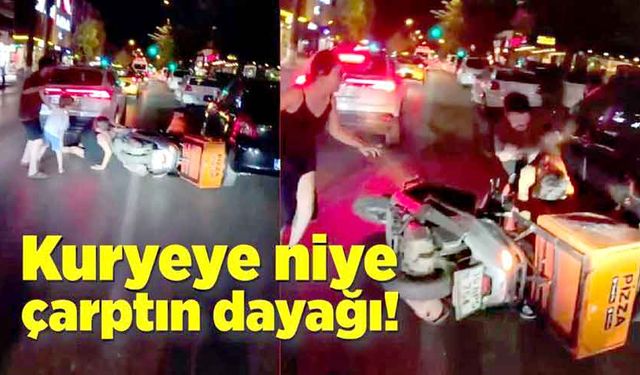 Karısına motosiklet çarpan, çocuğu ölümden dönen adam sinirlerine hakim olamadı