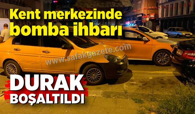 Kent merkezinde bomba ihbarı durak boşaltıldı