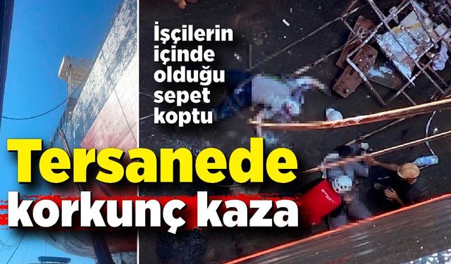 Tersanede korkunç kaza! Sepetten düşen işçiler feci şekilde öldü