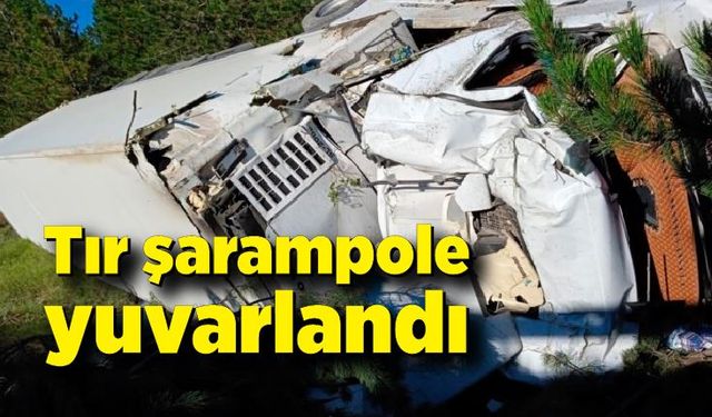 Bolu’da tır şarampole yuvarlandı: 1 yaralı