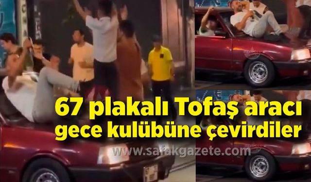 67 plakalı Tofaş marka aracı gece kulübüne çevirdiler!