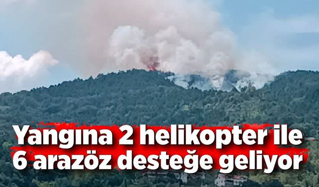 Zonguldak’ta orman yangını: 2 helikopter 6 arazöz desteğe geliyor