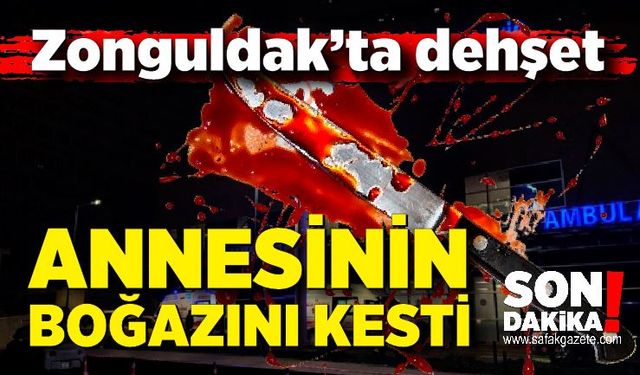 Zonguldak'ta korkunç olay! Annesinin boğazını kesti