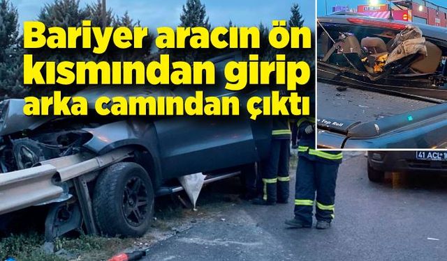 Feci kaza: Araç bariyere saplandı, sürücü hayatını kaybetti