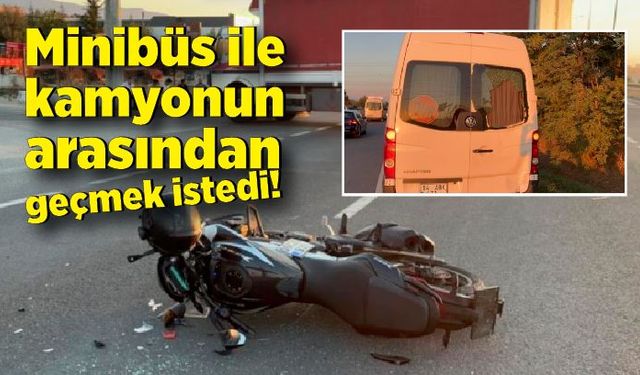 Yolcu minibüsüne motosiklet çarptı: 1 yaralı