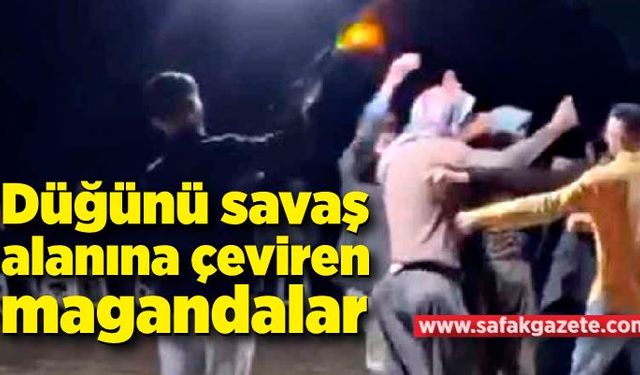 Düğünü savaş alanına çeviren magandalar kamerada