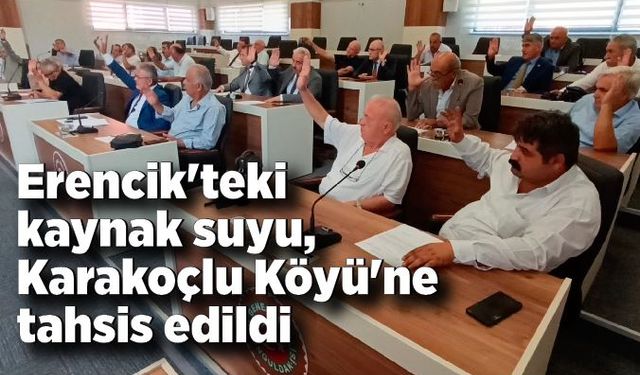 Erencik'teki kaynak suyu, Karakoçlu Köyü'ne tahsis edildi