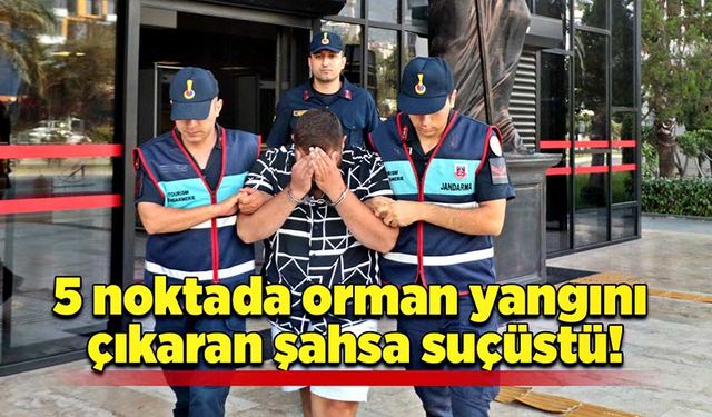 5 noktada orman yangını çıkaran şahsa suçüstü!