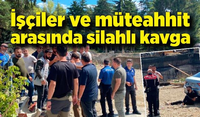 İşçiler ve müteahhit arasında çıkan kavgada kan aktı