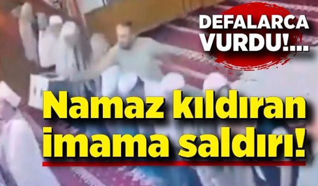 Namaz kıldıran imama defalarca plastik tabure ile vurdu