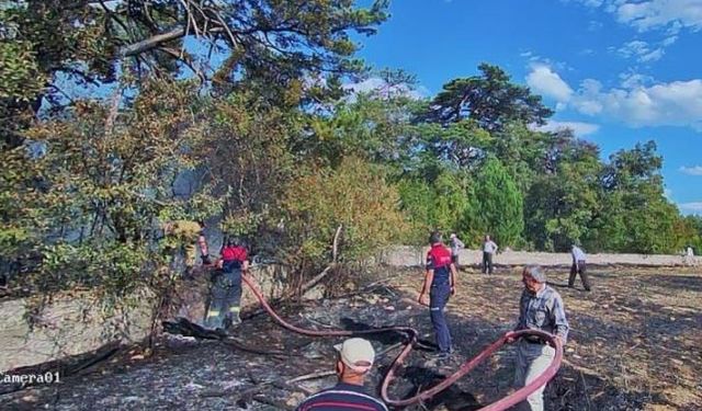 Safranbolu'da örtü yangını söndürüldü