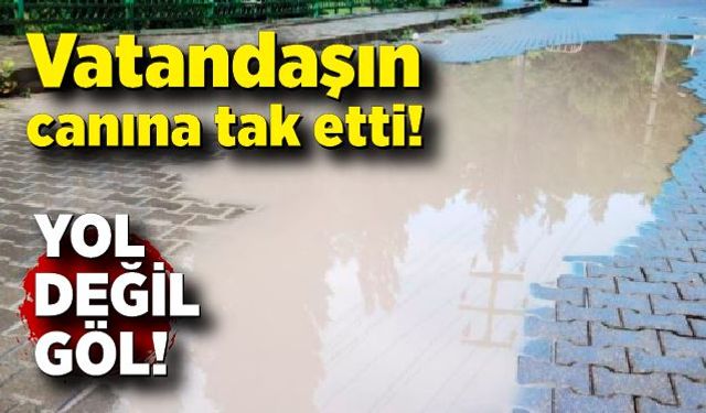 Vatandaşın canına tak etti: Yol değil göl!