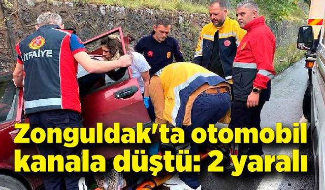 Zonguldak'ta otomobil kanala düştü: 2 yaralı