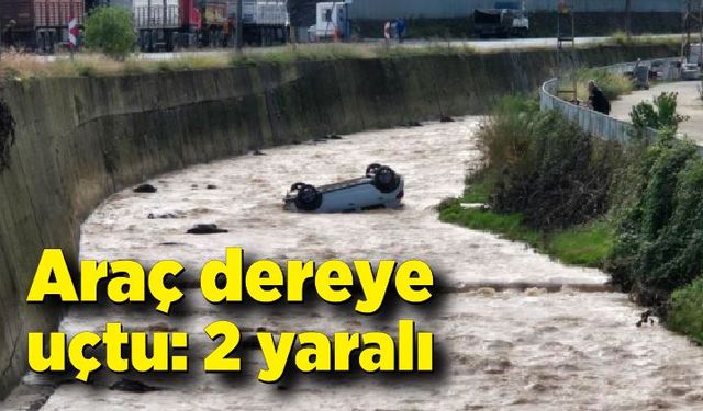 Araç dereye uçtu: 2 yaralı