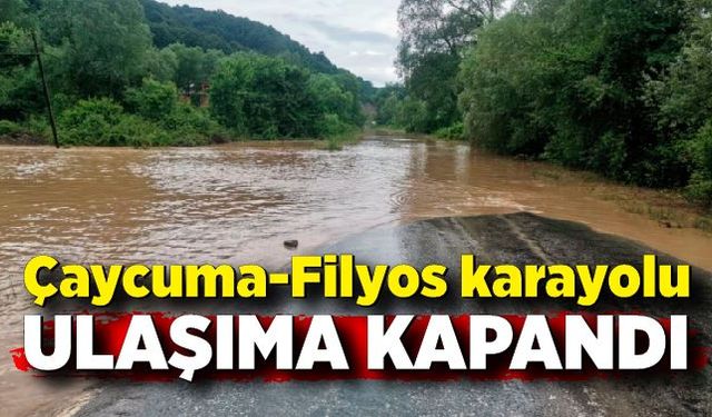 Yoğun Yağış Çaycuma-Filyos karayolunu ulaşıma kapattı