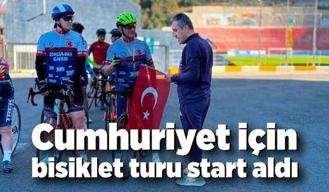 Cumhuriyet için bisiklet turu start aldı