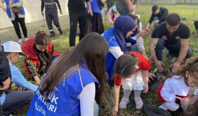 Fidanları toprakla buluşturdular