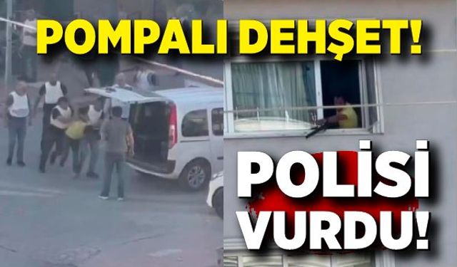 Evinden pompalı tüfekle etrafa ateş açan şahıs polisi vurdu