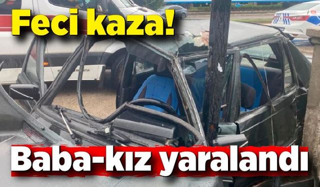 Feci kaza kamerada: Baba-kız yaralandı