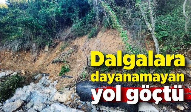 Şiddetli dalgalara dayanamayan yol göçtü