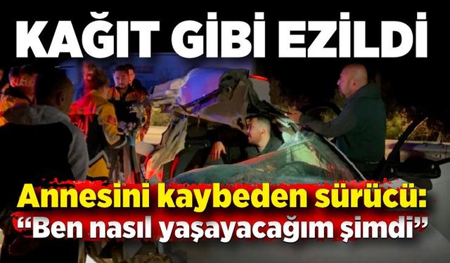 Feci kaza: Tıra çarpan otomobil kağıt gibi ezildi, 2 kişi öldü