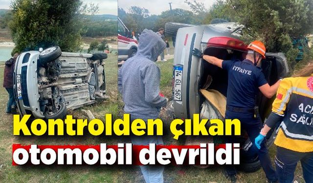 Kontrolden çıkan otomobil devrildi: 2 yaralı