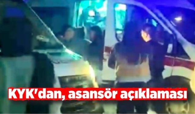 KYK'dan, Bartın'da yurtta kat arasında kalan asansör hakkında açıklama