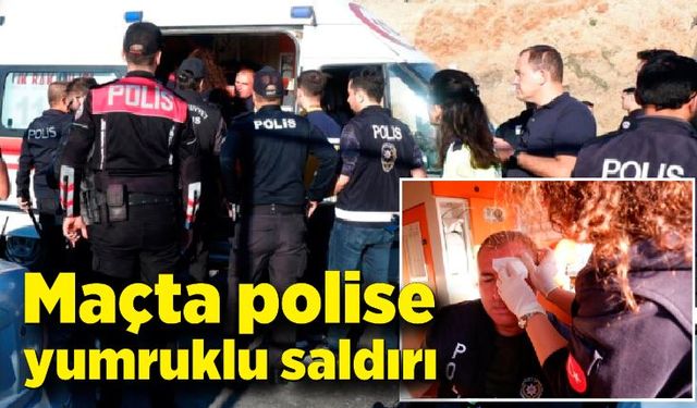 Maçta polise yumruklu saldırı: 1 polis yaralandı