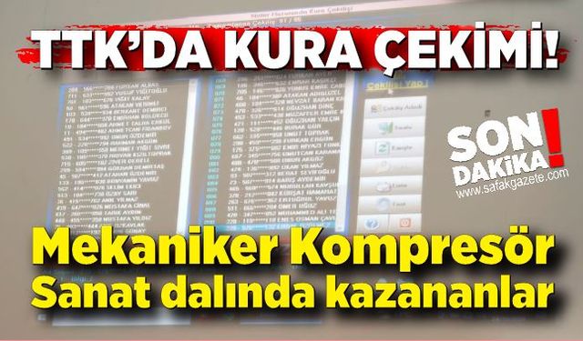 Mekaniker Kompresör Sanat dalı  isimleri belli oldu