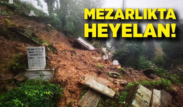 Mezarlıkta heyelan!