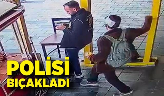 Polise bıçaklı saldırı