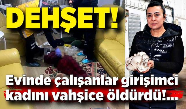 Evinden çalışanlar girişimci kadını vahşice öldürdü