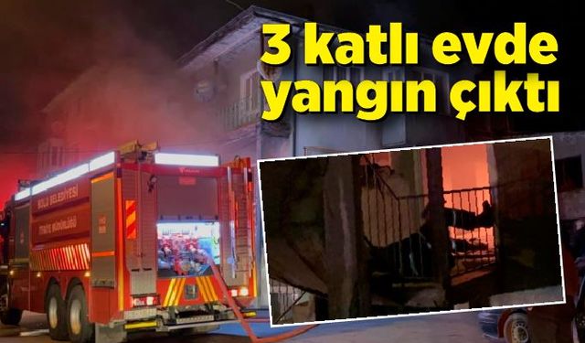 3 katlı evde yangın çıktı