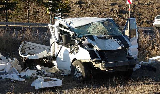 Balık yüklü kamyonet takla attı, otoyol balık pazarına döndü