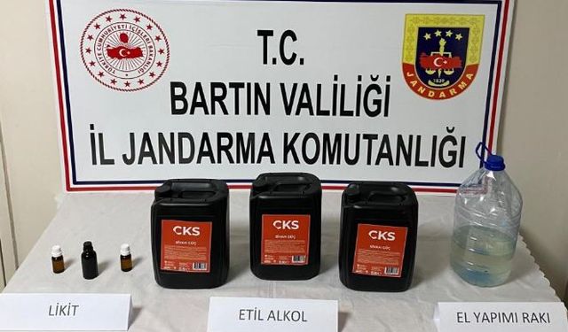 Bartın'da 15 litre etil alkol ele geçirildi