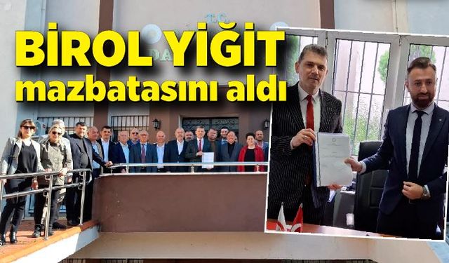 AK Parti Çaycuma İlçe Başkanı Birol Yiğit mazbatasını aldı