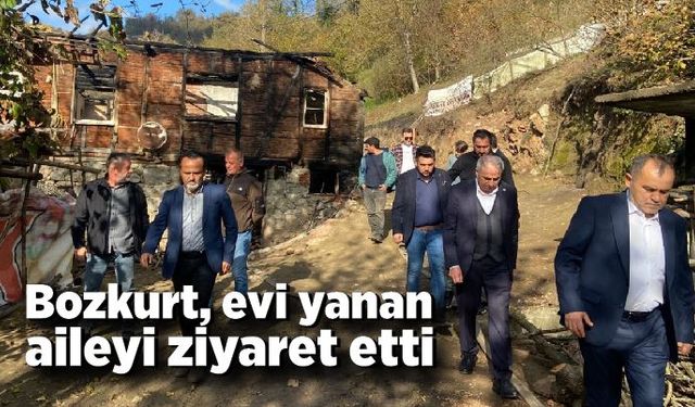 Saffet Bozkurt, evi yanan aileyi ziyaret etti