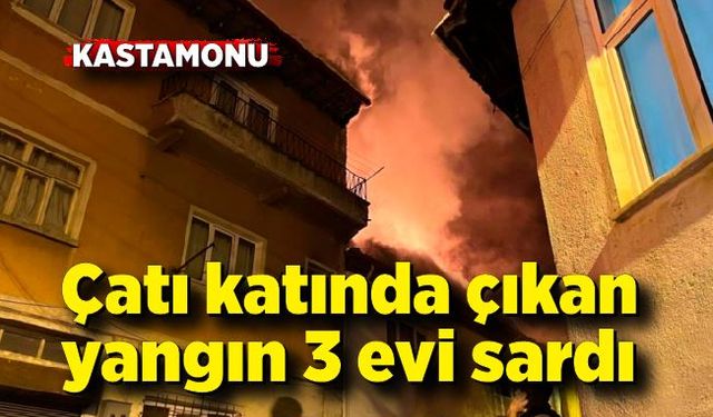 Çatı katında çıkan yangın 3 evi sardı: Çok sayıda ekip müdahale ediyor