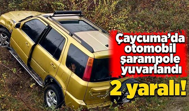 Çaycuma’da araç şarampole yuvarlandı: 2 yaralı