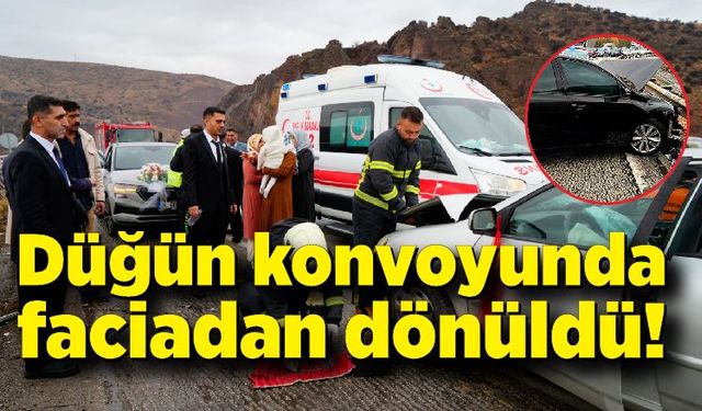 Düğün konvoyunda faciadan dönüldü! 5 yaralı