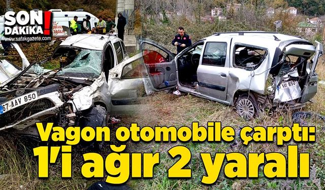 Zonguldak'ta feci kaza! Vagon otomobili biçti