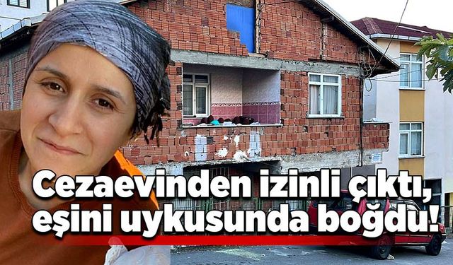 Cezaevinden izinli çıktı, eşini uykusunda boğdu!